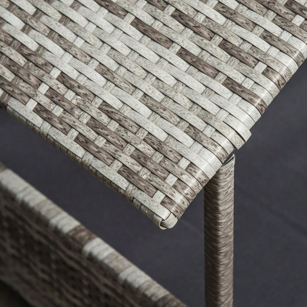 PawHut Hundehaus aus Rattan mit Kissen, Wetterfeste Outdoor Hundehütte mit Stahlrahmen, Kunststoff-Dach und Belüftung, Hundebett für kleine Hunde bis 10 kg, 69x98x70 cm, Grau