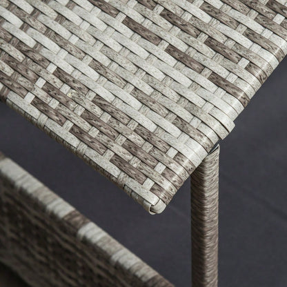 PawHut Hundehaus aus Rattan mit Kissen, Wetterfeste Outdoor Hundehütte mit Stahlrahmen, Kunststoff-Dach und Belüftung, Hundebett für kleine Hunde bis 10 kg, 69x98x70 cm, Grau