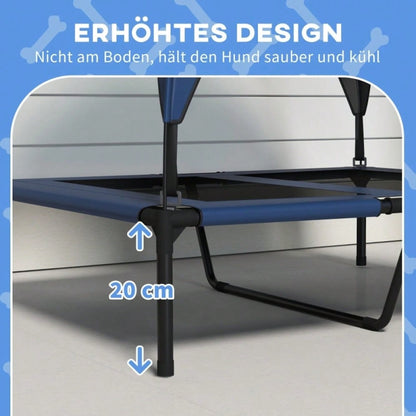 PawHut Hundebett mit Dach, wasserabweisendes & atmungsaktives Hundesofa für Hunde bis 30 kg, Kuschelbett mit Zierkissen, 91 x 76 x 89 cm, Dunkelblau