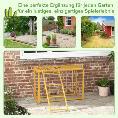 PawHut Hühner Spielgerüst aus Naturholz mit Schaukel & Leiter, Klettergerüst für 3-4 Hühner, Hühnerspielplatz mit Sitzstangen, Für innen & außen, Hühnerzubehör