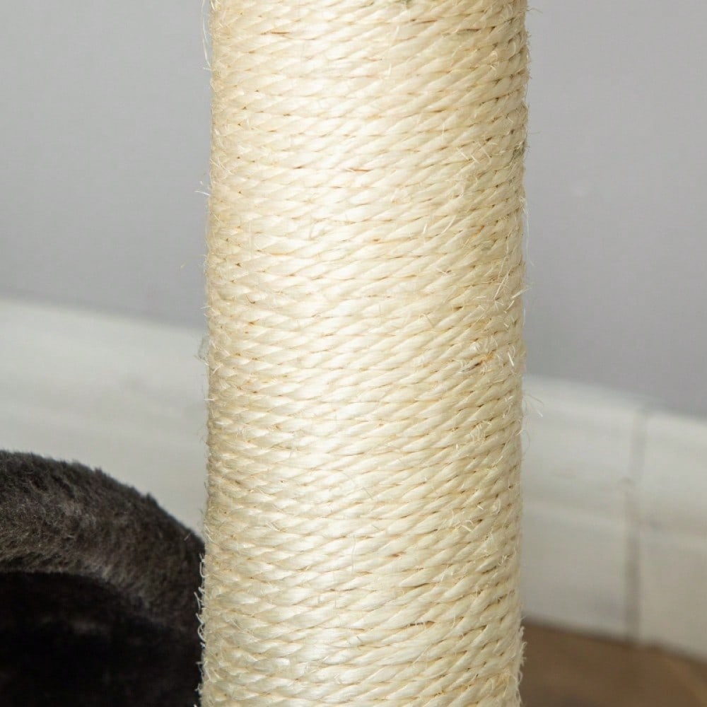 PawHut Kratzbaum für Katzen mit Spielball, Kleiner Kratzbaum mit Sisalstämmen, Kratzmöbel für kleine Katzen und Kitten, Für die Wohnung, 46 cm Höhe, Grau