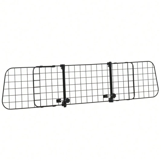PawHut Autoschutzgitter für Hunde, Universelles Trenngitter für den Kofferraum, Stufenlos verstellbar von 91-152 cm Breite, Höhe 30 cm, Einfache Montage, Hunde-Gitter für Auto