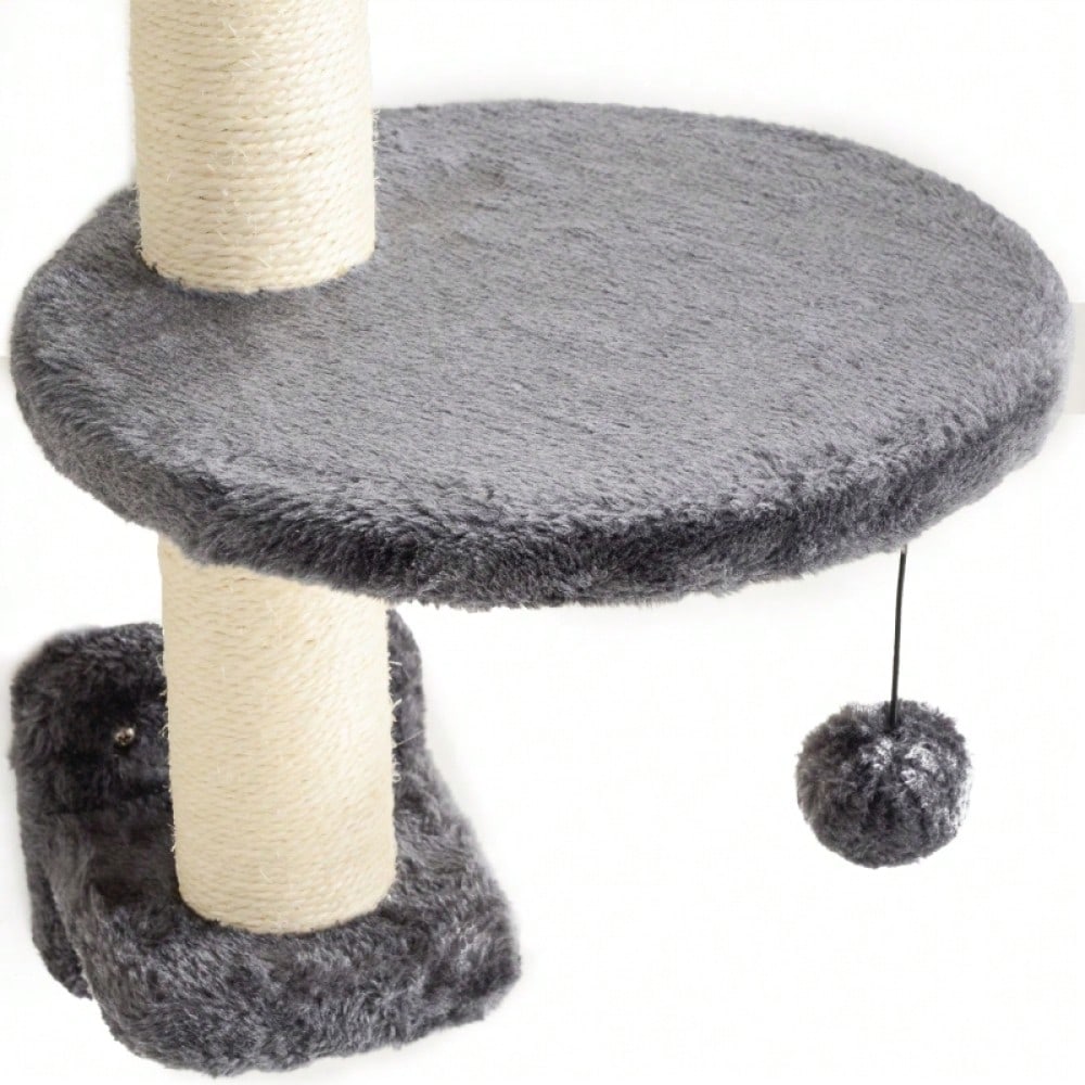 PawHut Kletterwand für Katzen 4-teilig, Wandmontage-Set mit Hängematte & Katzenbrücke, Katzenspielzeug bis 5 kg Belastung, Für kleine Katzen, Dunkelgrau