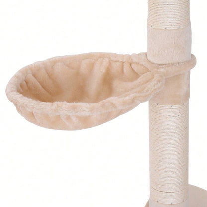 PawHut Deckenhoch Kratzbaum für Katzen, höhenverstellbar (230-260 cm), stabiler Kletterbaum, beige