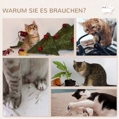 PawHut Kletterwand für Katzen 7-teilig Set mit Katzenhaus, Plattform, Kratzbaum mit Hängeball & Wandkratzbaum, Katzenspielzeug bis 5 kg, grau