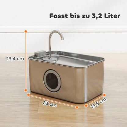 PawHut Trinkbrunnen für Katzen 3,2L mit leiser Pumpe & Aktivkohlefilter, Katzenbrunnen mit stillem Wasserstrom