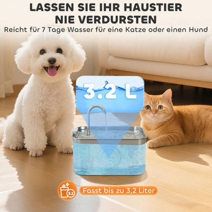 PawHut Trinkbrunnen für Katzen 3,2L mit leiser Pumpe & Aktivkohlefilter, Katzenbrunnen mit stillem Wasserstrom