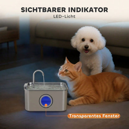 PawHut Trinkbrunnen für Katzen 3,2L mit leiser Pumpe & Aktivkohlefilter, Katzenbrunnen mit stillem Wasserstrom