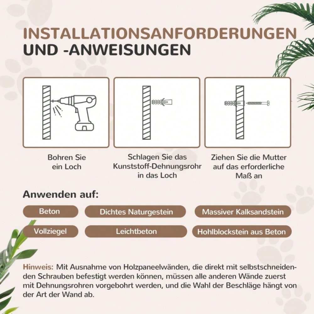 PawHut Katzentreppen Set 4-teilig, Kratzmöbel mit Sisal-Stufen & Doppelplattform, für Katzen, hellgrau/cremeweiß