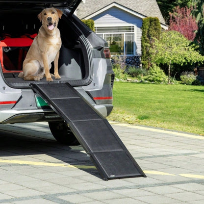 PawHut Hunderampe klappbar & rutschfest bis 40 kg, 158 cm Länge, faltbare Haustierrampe für Hunde, schwarz