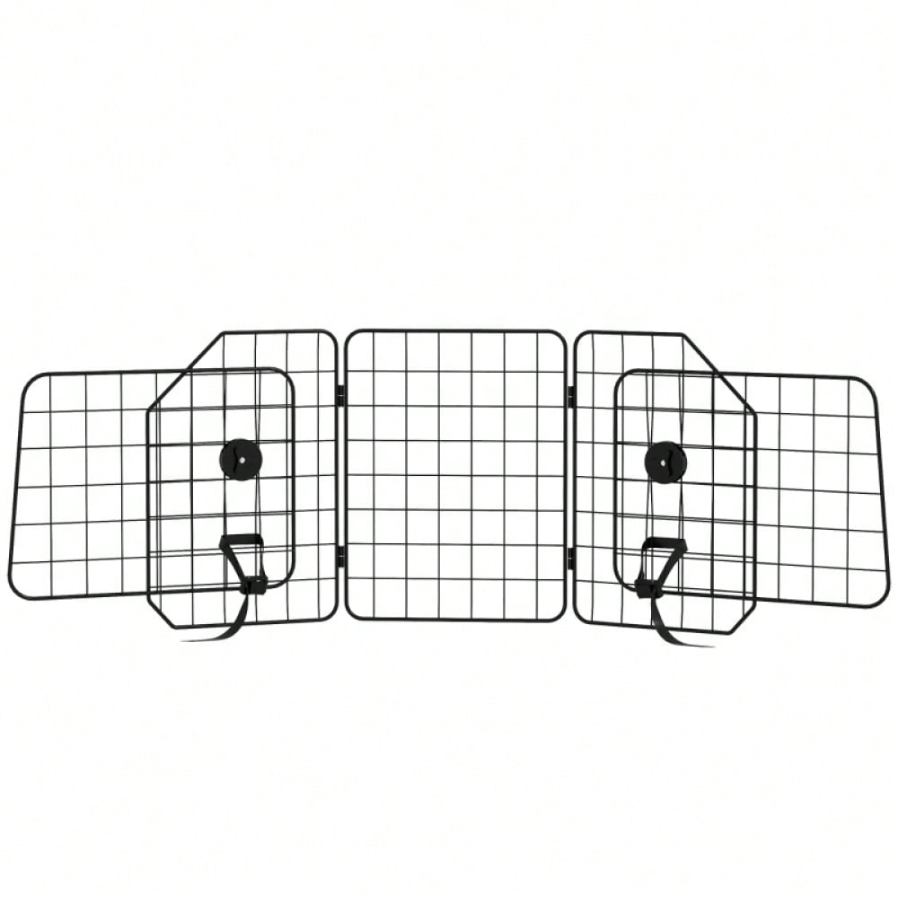 PawHut Autogitter für Hunde verstellbar 93-150 cm, klappbar & einfach zu montieren, Hunde-Gitter aus Stahl, schwarz