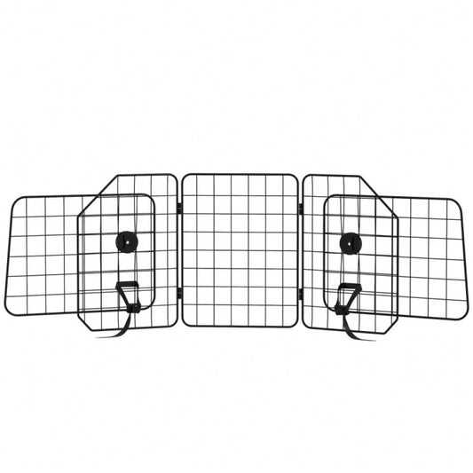 PawHut Autogitter für Hunde verstellbar 93-150 cm, klappbar & einfach zu montieren, Hunde-Gitter aus Stahl, schwarz
