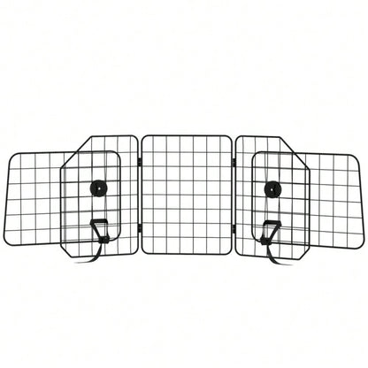 PawHut Autogitter für Hunde verstellbar 93-150 cm, klappbar & einfach zu montieren, Hunde-Gitter aus Stahl, schwarz