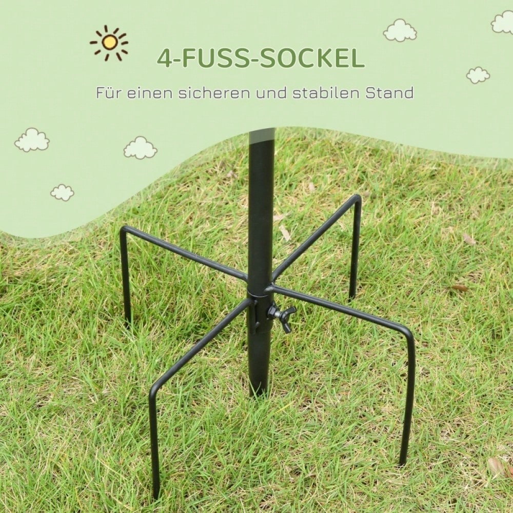PawHut Vogelfutterstation aus Stahl 208 cm, inkl. 4 Haken, Vogeltränke, Futterteller & Futterspender, schwarz