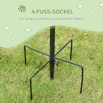 PawHut Vogelfutterstation aus Stahl 208 cm, inkl. 4 Haken, Vogeltränke, Futterteller & Futterspender, schwarz