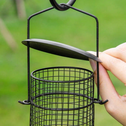 PawHut Vogelfutterstation aus Stahl 208 cm, inkl. 4 Haken, Vogeltränke, Futterteller & Futterspender, schwarz