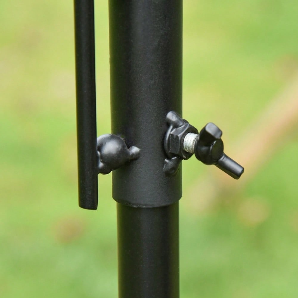 PawHut Vogelfutterstation aus Stahl 208 cm, inkl. 4 Haken, Vogeltränke, Futterteller & Futterspender, schwarz
