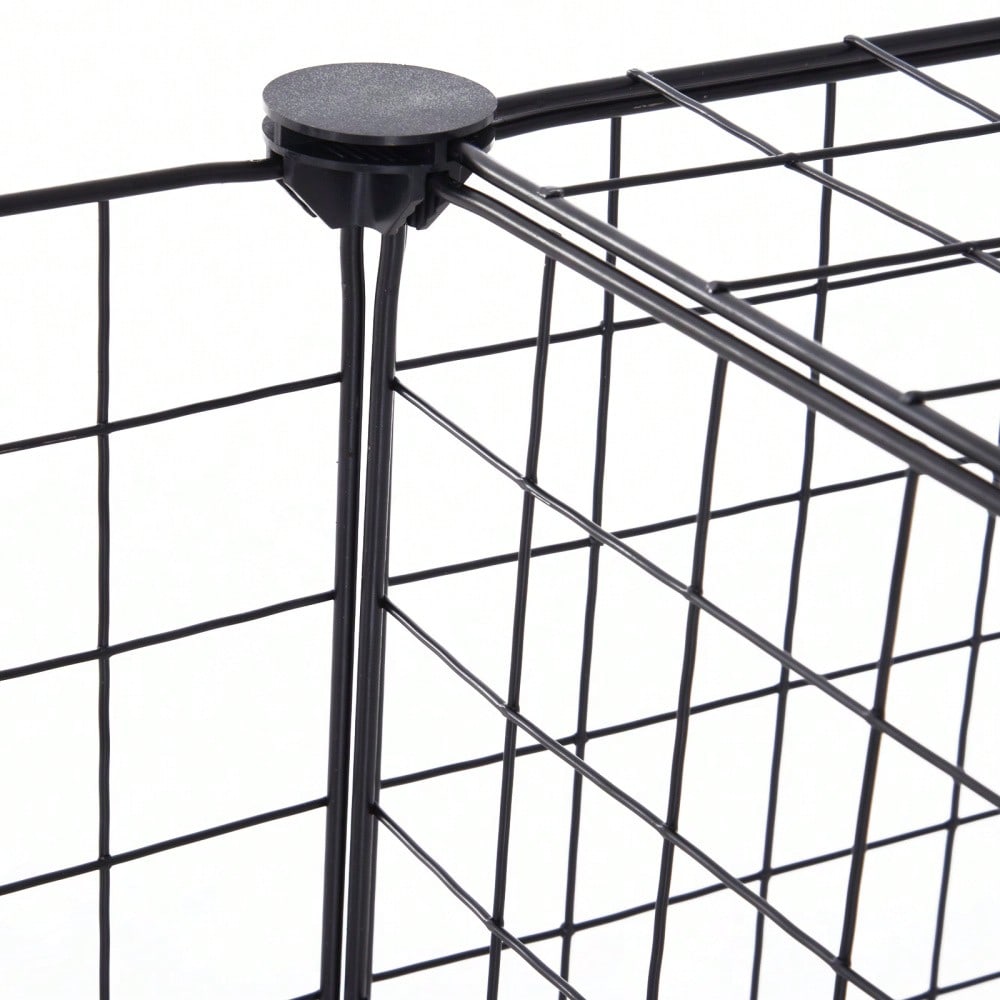 PawHut Freigehege für Kleintiere aus Metall, flexibel zusammenschließbar, 106 x 73 x 36 cm, schwarz