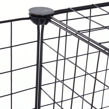 PawHut Freigehege für Kleintiere aus Metall, flexibel zusammenschließbar, 106 x 73 x 36 cm, schwarz