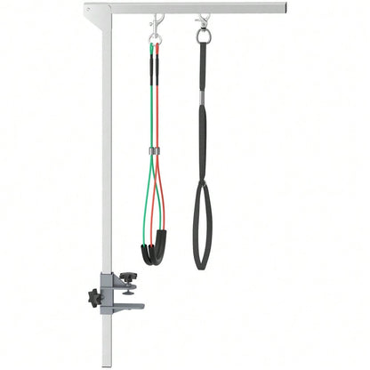 PawHut Pflegearm für Hunde klappbar & höhenverstellbar, mit Klemme & Haunch-Halter, für mittelgroße Hunde, schwarz