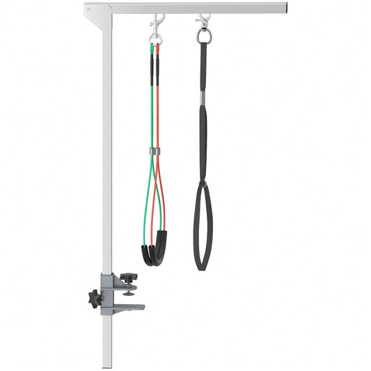 PawHut Pflegearm für Hunde klappbar & höhenverstellbar, mit Klemme & Haunch-Halter, für mittelgroße Hunde, schwarz