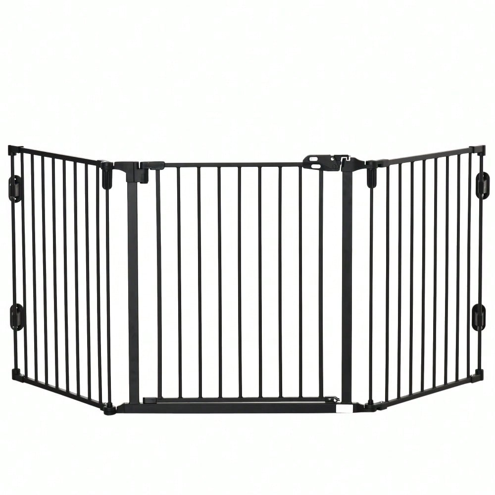 PawHut Hundegitter mit automatischer Tür, höhenverstellbar & klappbar, 3 Paneele, 202,5x76 cm, für Hunde, Katzen, Haustiere