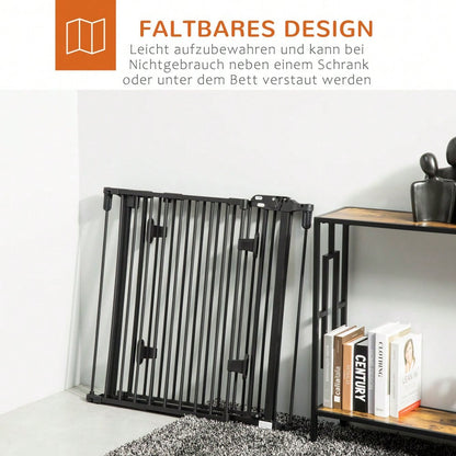 PawHut Hundegitter mit automatischer Tür, höhenverstellbar & klappbar, 3 Paneele, 202,5x76 cm, für Hunde, Katzen, Haustiere