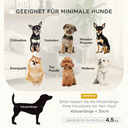 PawHut Hundesofa mit waschbarem Bezug, Kuschelsofa für Hunde bis 45 kg mit Rückenlehne & Holzbeinen, grau