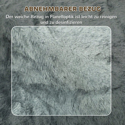 PawHut 3-stufige Haustiertreppe mit Plüschbezug, für Bett & Sofa, Katzentreppe für Katzen bis 5 kg, hellgrau