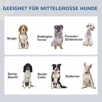 PawHut Futterstation für Hunde mit 2x2L Edelstahlnäpfen & Schublade, für mittelgroße Hunde, grau, 60x30x24 cm