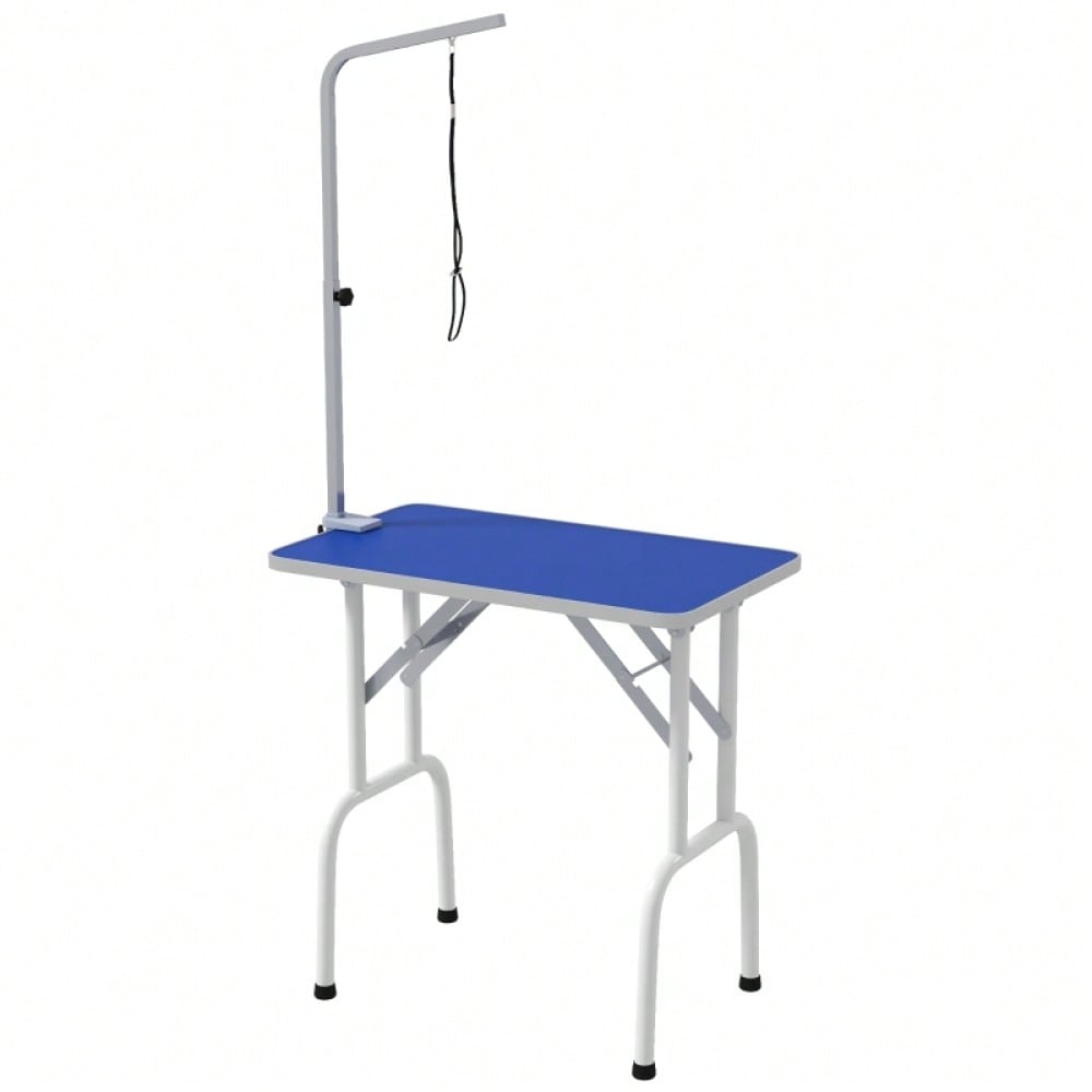 PawHut Pflegetisch für Haustiere, zum Frisieren, Bürsten & Waschen, Metallgestell, blau