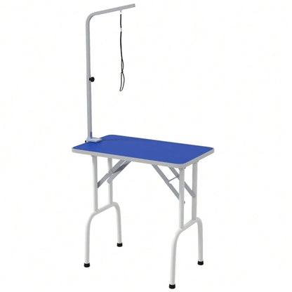 PawHut Pflegetisch für Haustiere, zum Frisieren, Bürsten & Waschen, Metallgestell, blau