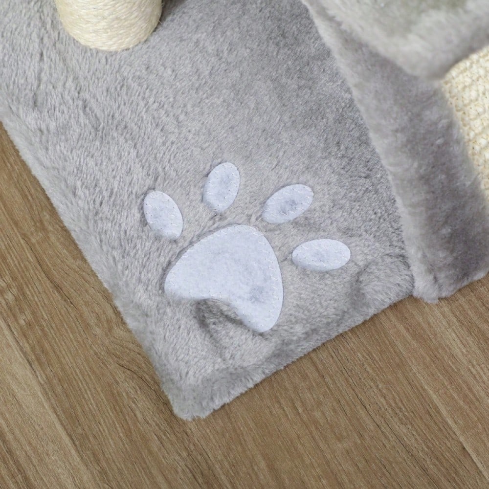 PawHut Kratzbaum klein für Katzen mit Spielball, Kratzstamm & Spielbaum, braun, 40x30x43 cm