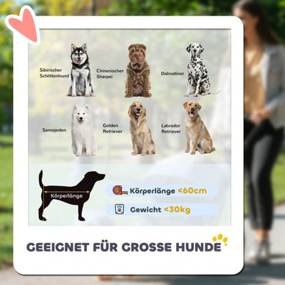 PawHut Hundebuggy klappbar für Hunde & Katzen bis 30 kg, Transportwagen mit Luftreifen, stabil, braun, 110x65x102 cm