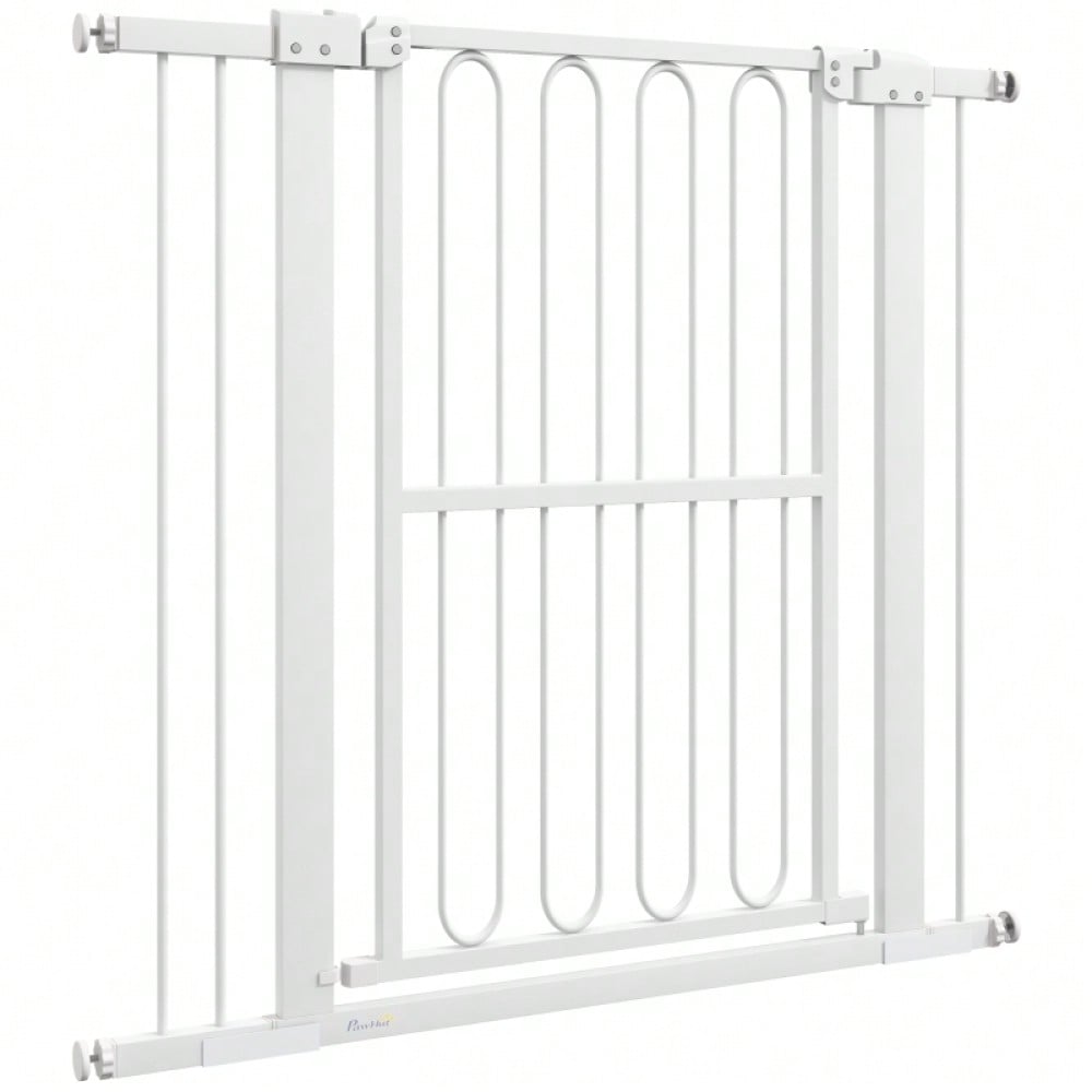 PawHut Treppenschutzgitter & Türgitter für Hunde, 76-104 cm verstellbar - Absperrgitter ohne Bohren (Klemmträger) für Baby & Hund - Premium Sicherheitsgitter für Treppen, Türen & Durchgänge