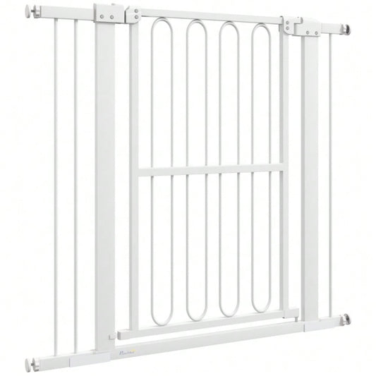 PawHut Treppenschutzgitter & Türgitter für Hunde, 76-104 cm verstellbar - Absperrgitter ohne Bohren (Klemmträger) für Baby & Hund - Premium Sicherheitsgitter für Treppen, Türen & Durchgänge