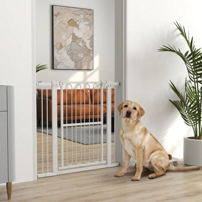 PawHut Treppenschutzgitter & Türgitter für Hunde, 76-104 cm verstellbar - Absperrgitter ohne Bohren (Klemmträger) für Baby & Hund - Premium Sicherheitsgitter für Treppen, Türen & Durchgänge