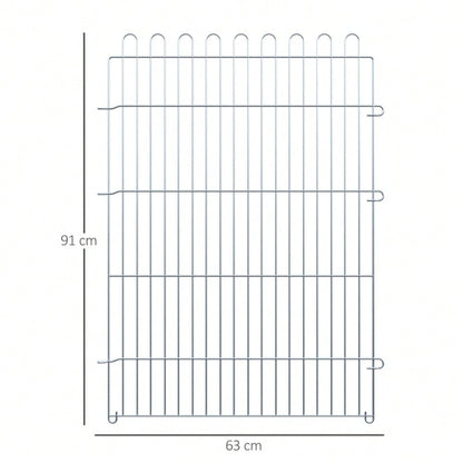 PawHut Welpengehege 8-tlg. Laufstall Freilaufgehege, 63 x 91 cm - Metall-Gitter für Welpen, Hunde & Kleintiere - Aufbau ohne Werkzeug, flexibel formbar