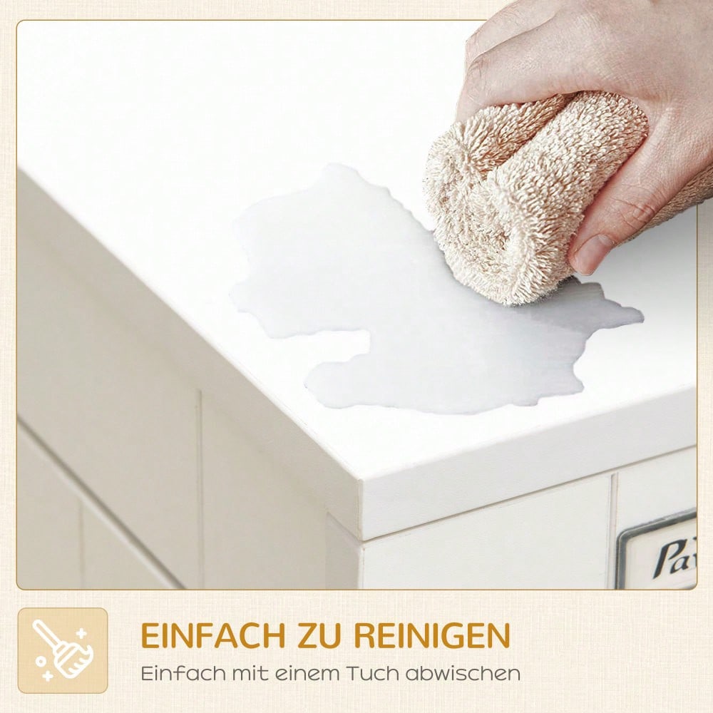 PawHut 2-türiger Hundekäfig mit Tischplatte - Hundebox als Beistelltisch mit Kissen, Weiß/Schwarz - Hundehaus Indoor, Maße: 94x60x71,5 cm (LxBxH)