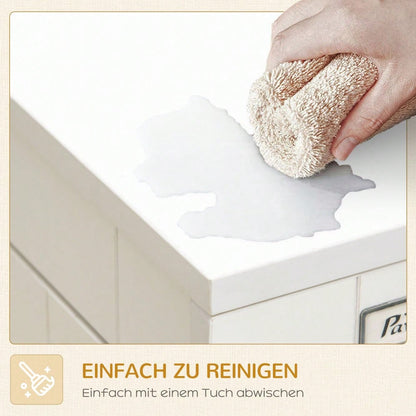 PawHut 2-türiger Hundekäfig mit Tischplatte - Hundebox als Beistelltisch mit Kissen, Weiß/Schwarz - Hundehaus Indoor, Maße: 94x60x71,5 cm (LxBxH)