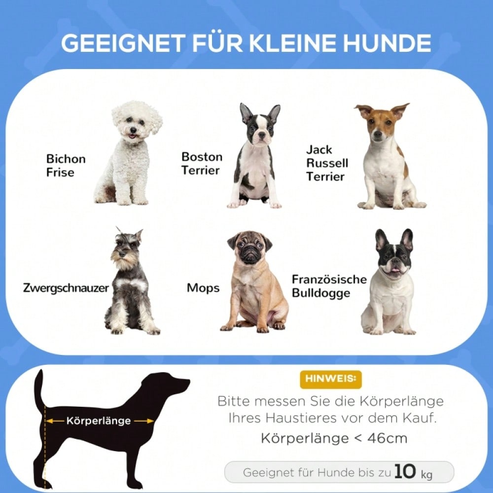 PawHut Klappbares Hundebett für kleine Hunde bis 10kg | Tragbares, robustes & orthopädisches Hundesofa | 71x58x20cm, grau