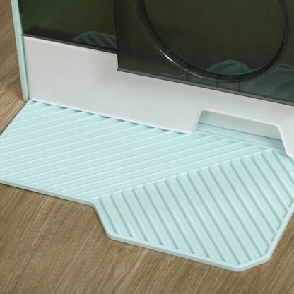 PawHut Katzentoilette mit Hütten-Design | Katzenklo mit herausnehmbarer Bodenwanne, Siebvorleger & Streuschaufel inklusive | Für Katzen, Grün