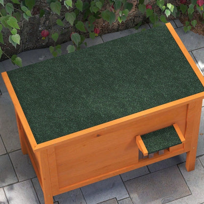 PawHut Outdoor Katzenhaus aus Holz mit Isolierung | Wetterfeste, isolierte Katzenhütte mit Türvorhang & erhöhtem Design | Für Kleintiere, 60x60x81.5 cm, orange