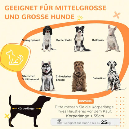 PawHut 2-in-1 Hundehütte mit Tischplatte & Kissen | Doppeltüren Design für innen & außen | Hundehaus & Hundekäfig in Eichenoptik, platzsparendes Hundemöbel