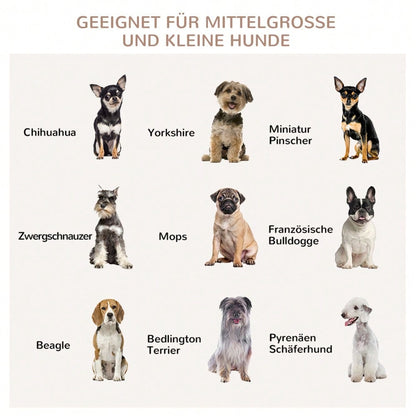 PawHut 2-in-1 Hundehaus mit Arbeitsplatte & Kissen | Hundekäfig mit ausziehbarer Bodenwanne für einfache Reinigung | Hundehütte in Eichenoptik & Schwarz, 80x55x71 cm
