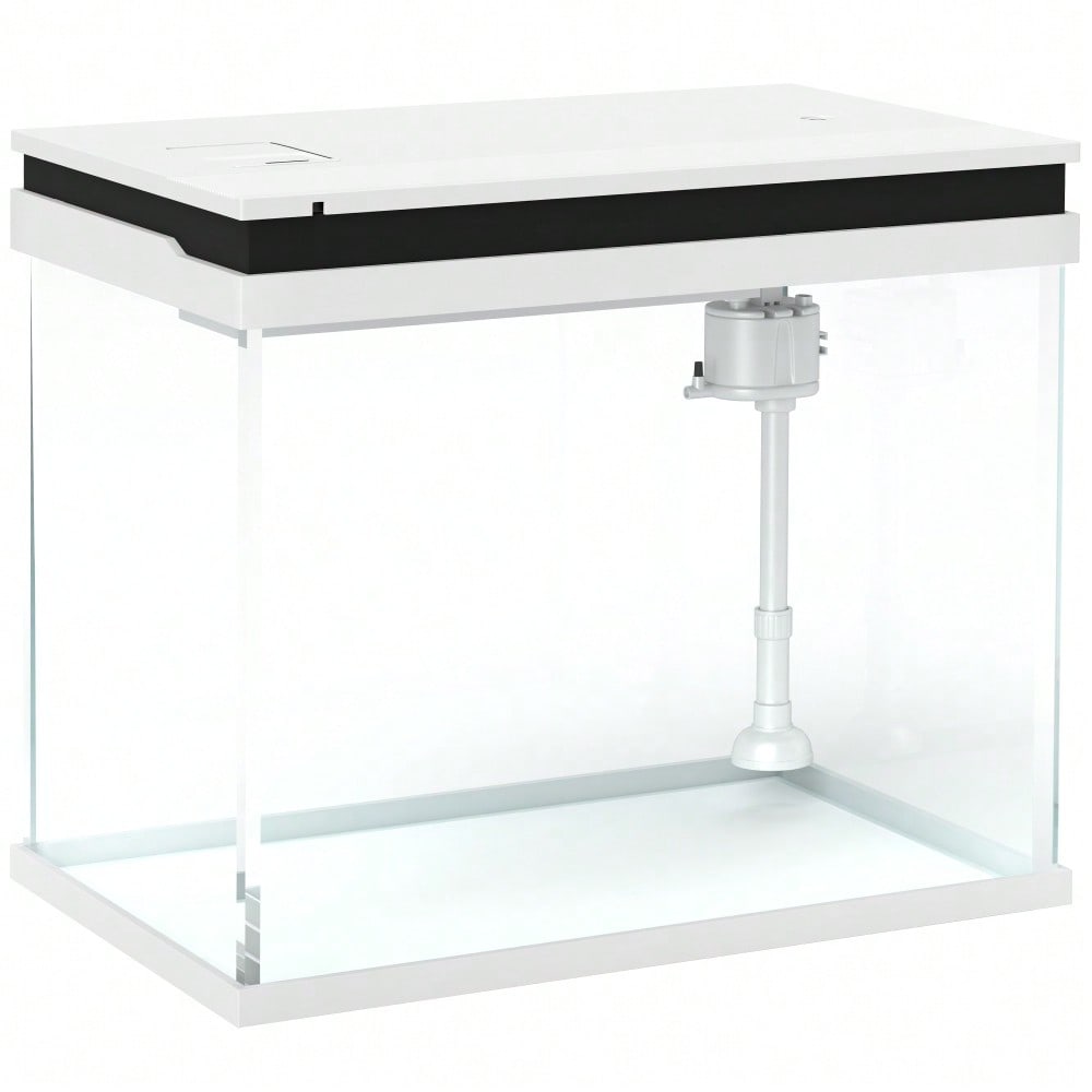 PawHut 41 Liter Komplett-Aquarium mit Filter, LED-Beleuchtung & Pumpe | Glas-Aquarium Starter-Set für Süßwasserfische | Inkl. Filtersystem, Wasserpumpe & weißen LED-Lichtern, kompakt