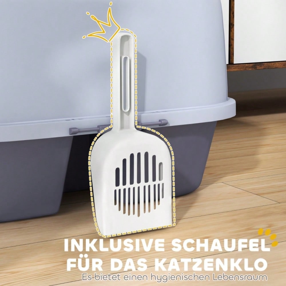 PawHut Katzentoilette mit Deckel & Geruchsverschluss | Katzenklo mit Schaufel, leicht zu reinigen & verschließbar | Inklusive Reinigungsschaufel, Lila