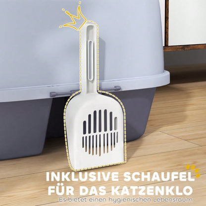 PawHut Katzentoilette mit Deckel & Geruchsverschluss | Katzenklo mit Schaufel, leicht zu reinigen & verschließbar | Inklusive Reinigungsschaufel, Lila
