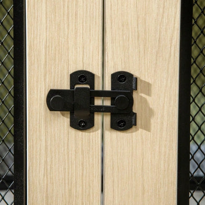 PawHut Hundebox Modernes Design mit 2 Türen & Verriegelung | Sicherer Hundekäfig in Natur/Schwarz | Für große Hunde, 94x60x71,5 cm