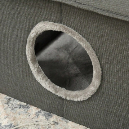 PawHut Katzenhöhle mit waschbarem Kissen | Gemütliches Katzenbett & Reisebett für Haustiere | Weiche Polsterung, abnehmbar & tragbar, Khaki/Grün